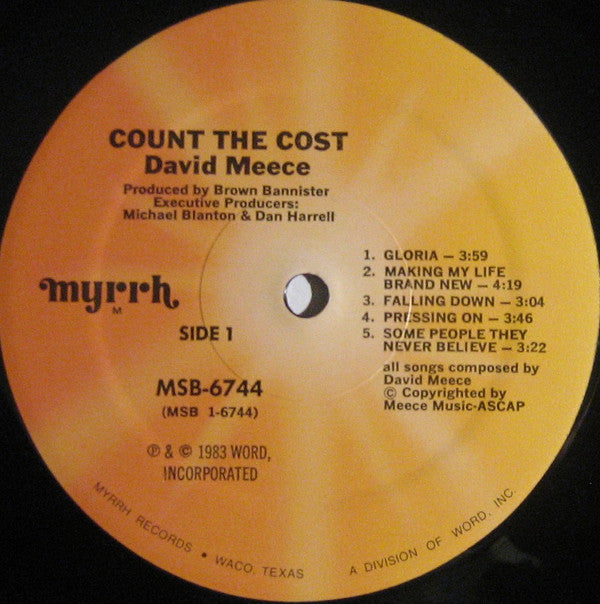 David Meece : Count The Cost (LP, Album, Mon)