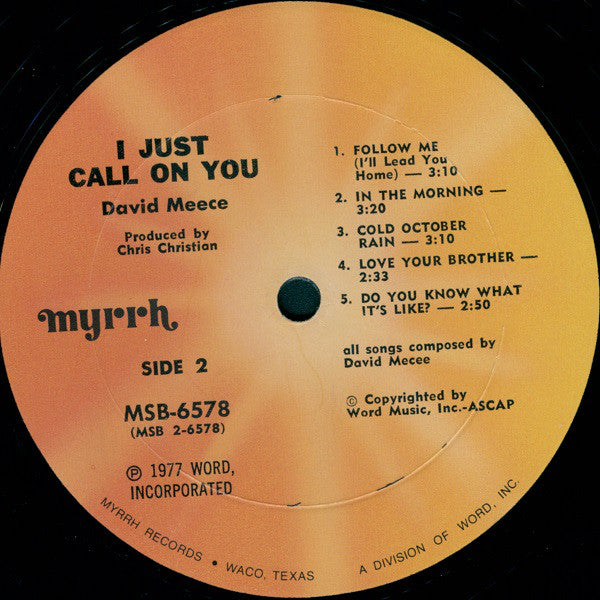 David Meece : I Just Call On You (LP, Album)