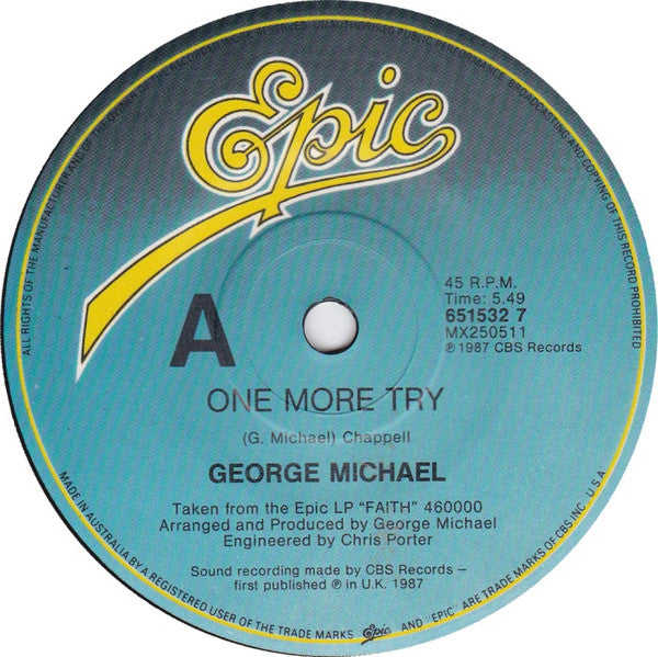 George Michael : One More Try (7")