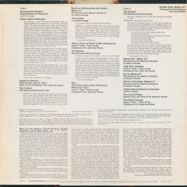 Various : Divine Hair Mass In F (LP, Album, Gat)