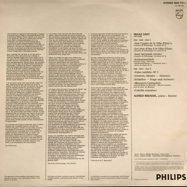 Liszt* - Alfred Brendel : Late Piano Works = Späte Klavierwerke = Œuvres Pour Piano De La Dernière Période (LP)
