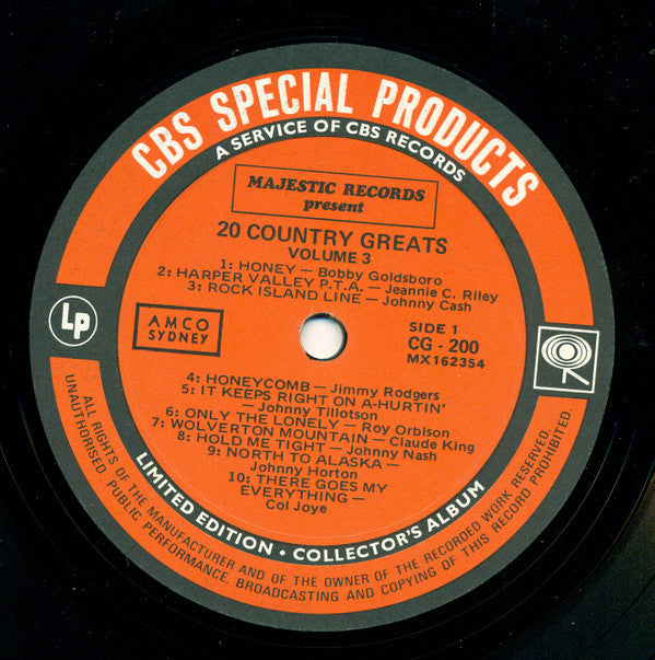 Various : 20 Country Greats Vol. 3 (LP, Comp, Ltd)