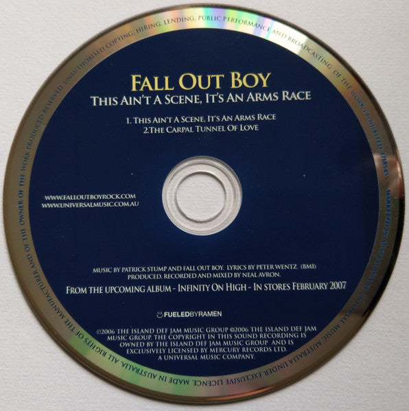 Fall Out Boy : This Ain't A Scene, It's An Arms Race (CD, Single)