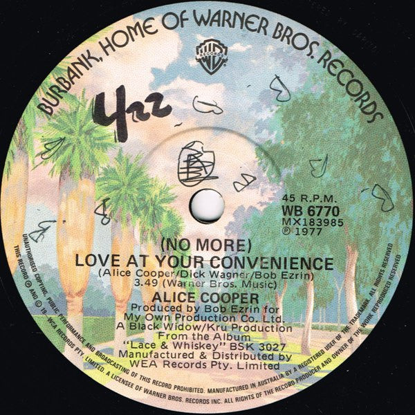 Alice Cooper (2) : (No More) Love At Your Convenience (7")