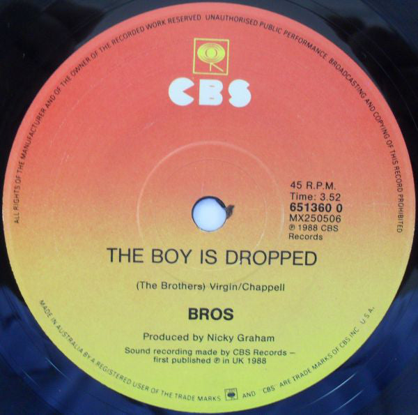Bros : Drop The Boy (7", Single, Ltd, Pos)