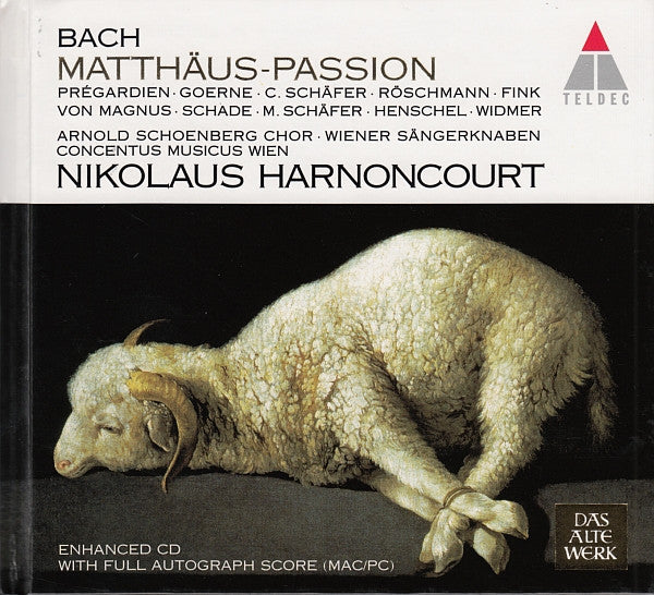 Johann Sebastian Bach - Christoph Prégardien · Matthias Goerne · Christine Schäfer · Dorothea Röschmann · Bernarda Fink, Elisabeth von Magnus · Michael Schade · Markus Schäfer (5) · Dietrich Henschel · Oliver Widmer · Arnold Schoenberg Chor · Die Wiener S : Matthäus-Passion (3xCD, Album, Enh)