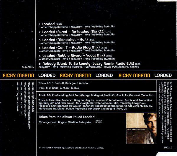 Ricky Martin : Loaded (CD, Single)