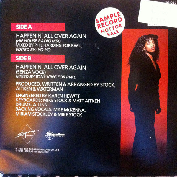 Lonnie Gordon : Happenin' All Over Again (7", Single)