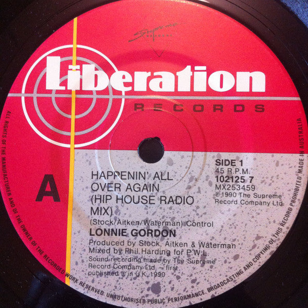 Lonnie Gordon : Happenin' All Over Again (7", Single)