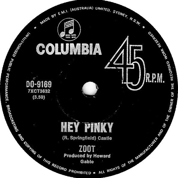 Zoot (2) : Hey Pinky (7", Single)