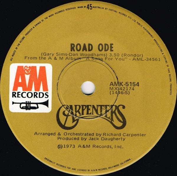 Carpenters : Yesterday Once More (7", Single, Mono)