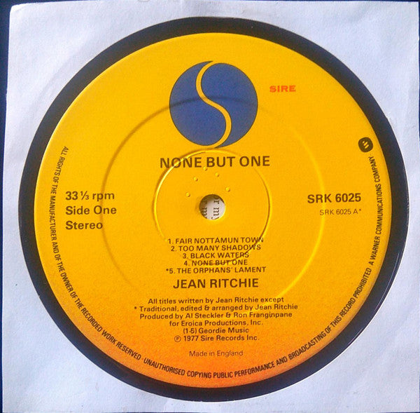 Jean Ritchie : None But One (LP, Album)