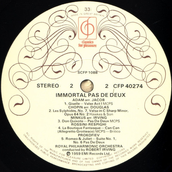 Royal Philharmonic Orchestra, Robert Irving (2) : Immortal Pas De Deux (LP, RE)