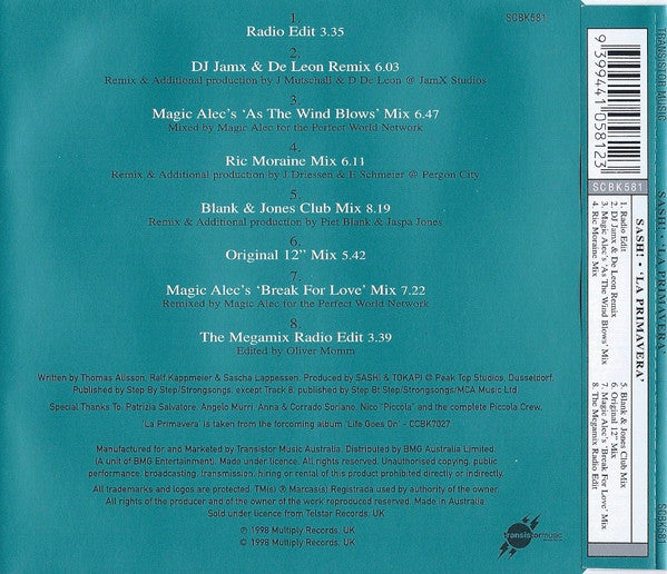 Sash! : La Primavera (CD, Maxi)