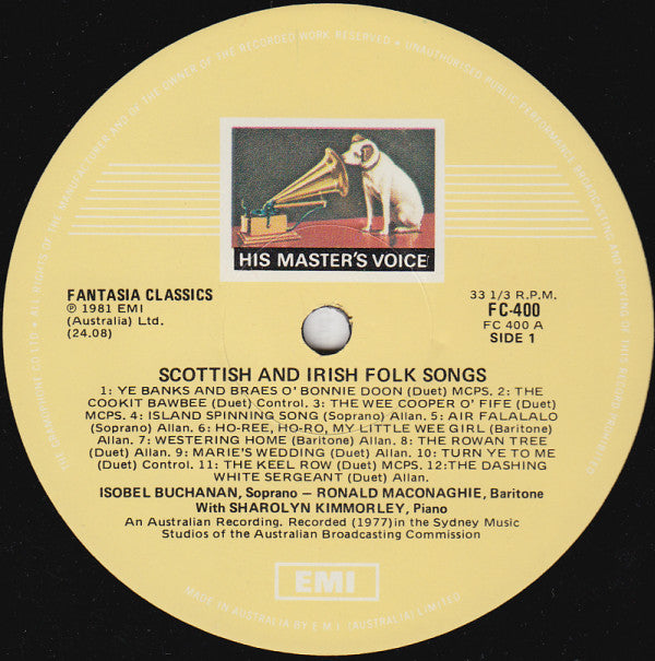 Isobel Buchanan, Ronald Maconaghie : Scottish And Irish Folk Songs (LP)