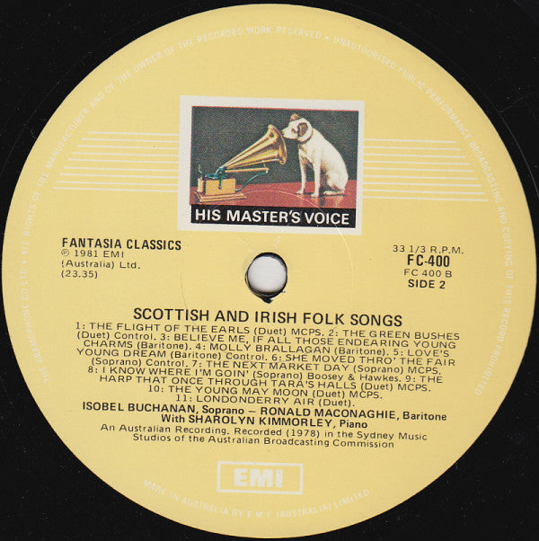 Isobel Buchanan, Ronald Maconaghie : Scottish And Irish Folk Songs (LP)
