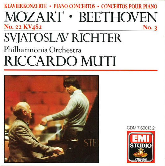 Mozart* / Beethoven* - Svjatoslav Richter*, Philharmonia Orchestra, Riccardo Muti : Piano Concertos No. 22 KV 482 / No. 3 (CD, Comp)