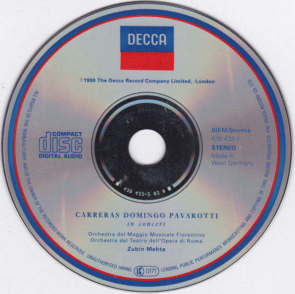 Carreras*, Domingo*, Pavarotti*, Mehta* : In Concert (CD, Album, PDO)