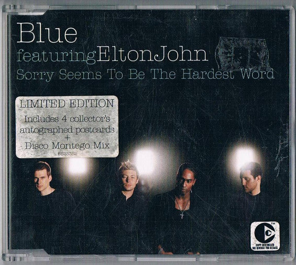 Blue (5) Featuring Elton John : Sorry Seems To Be The Hardest Word (CD, Single, Enh, Ltd, Pos)