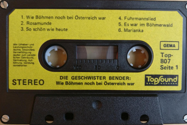 Geschwister Bender : Wie Böhmen Noch Bei Österreich War (Cass)