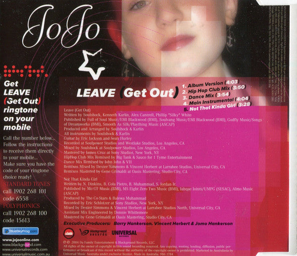 JoJo (3) : Leave (Get Out) (CD, Single)