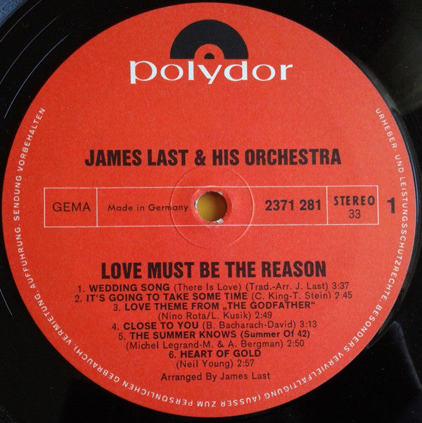 James Last : Love Must Be The Reason (LP, Album)