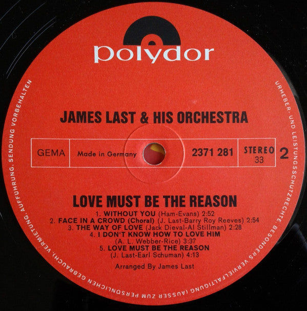 James Last : Love Must Be The Reason (LP, Album)