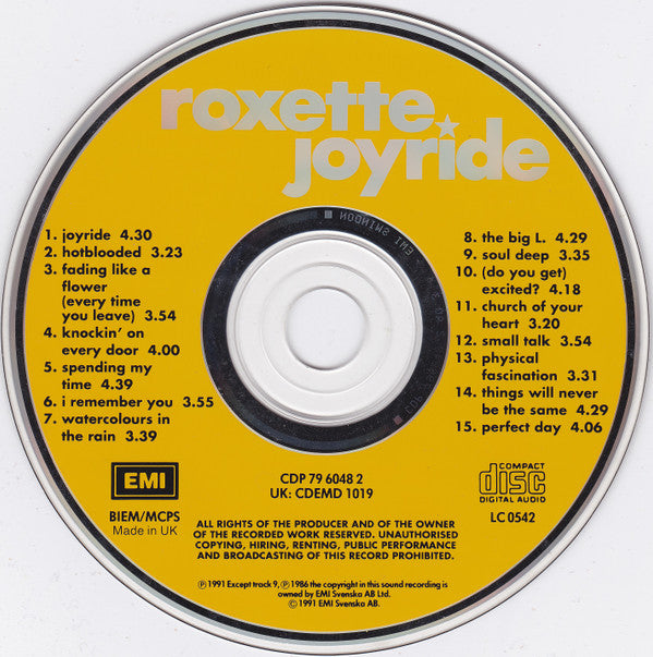 Roxette : Joyride (CD, Album)