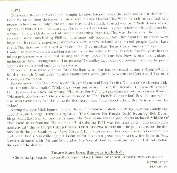 Various : Rolling Back The Years 1970-1971 (CD, Comp)