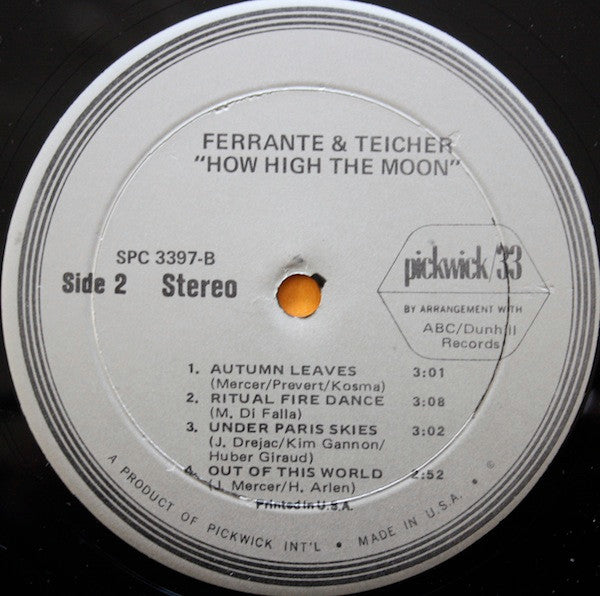 Ferrante & Teicher : How High The Moon (LP, Comp, RE)