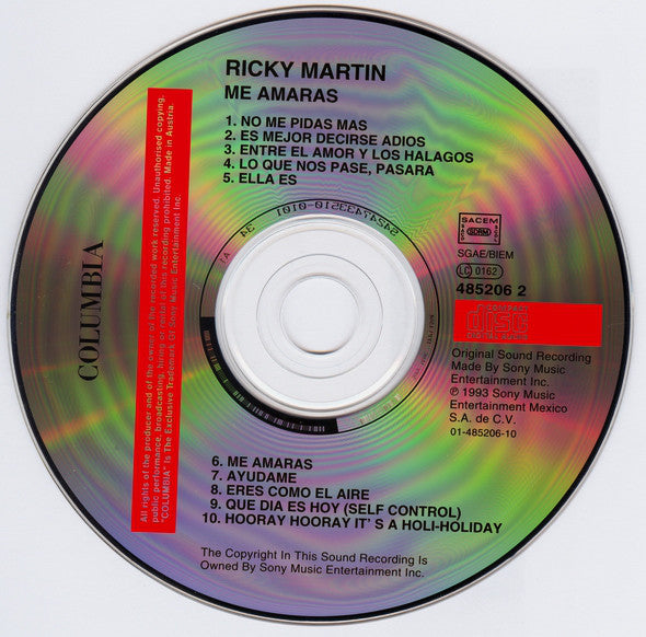 Ricky Martin : Me Amarás (CD, Album)