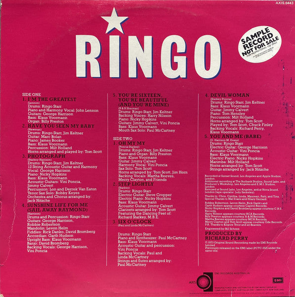 Ringo Starr : Ringo (LP, Album, RE)