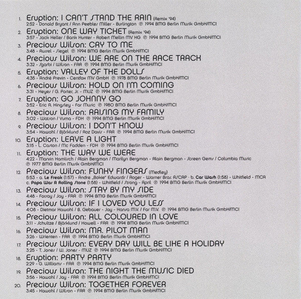 Precious Wilson + Eruption (4) : Greatest Hits (CD, Comp)