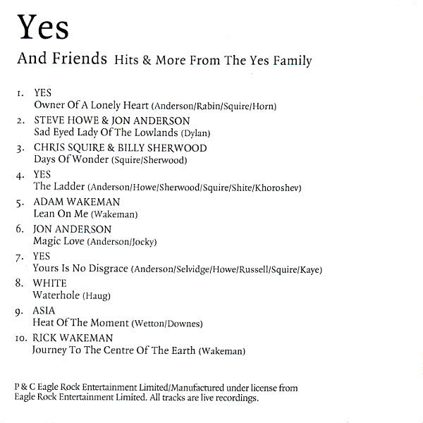Yes And Friends Of Yes : Hits & More From The Yes Family (CD, Comp)