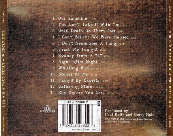 Paul Kelly (2) With Uncle Bill : Smoke (CD, Album)