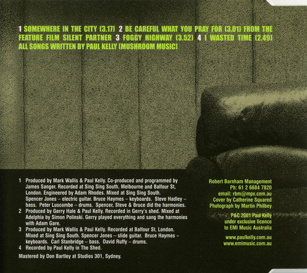 Paul Kelly (2) : Somewhere In The City (CD, Single)