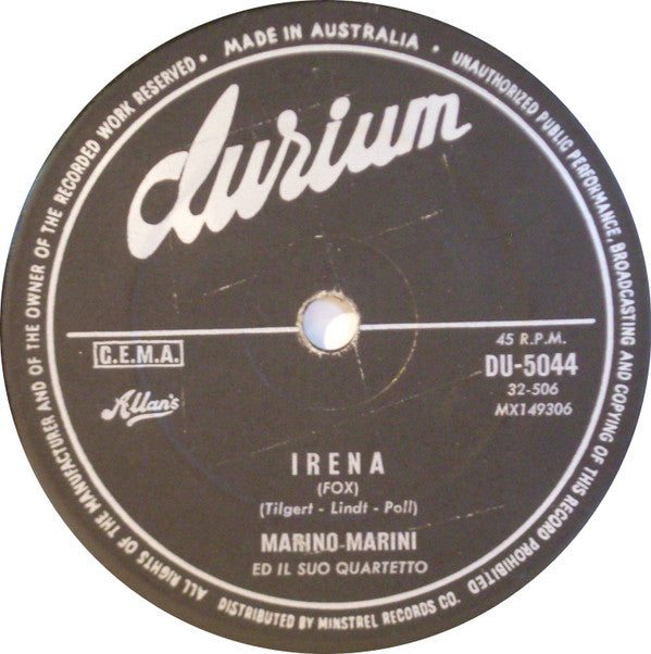 Nini Rosso  /  Marino Marini : Il Silenzio / Irena (7")