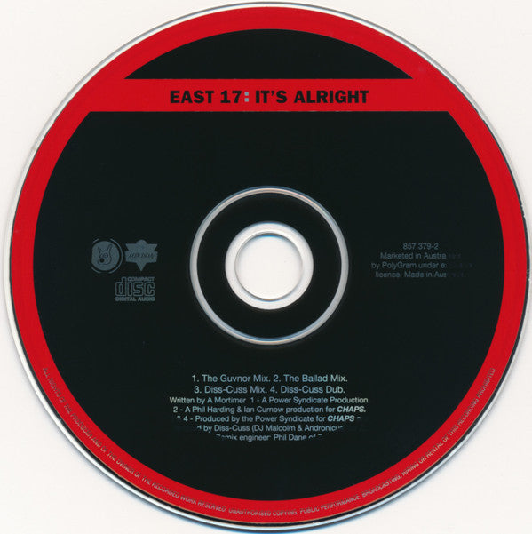 East 17 : It's Alright (CD, Single, Car)