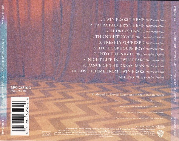 Angelo Badalamenti : Music From Twin Peaks (CD, Album)