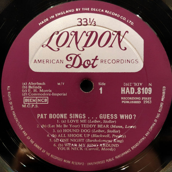 Pat Boone : Sings Guess Who? (LP, Album, Mono)