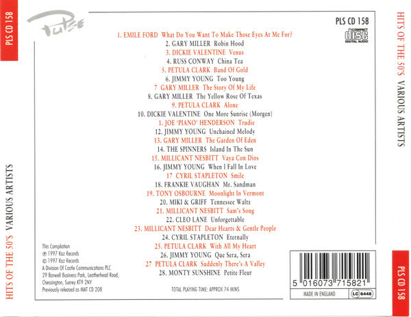 Various : Unforgettable Hits Of The Fifties (CD, Comp, RE)