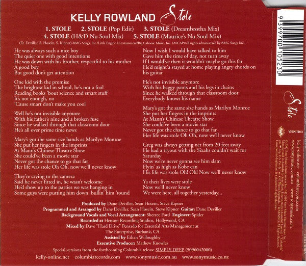 Kelly Rowland : Stole (CD, Single)