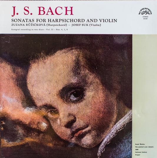 J S Bach*, Zuzana Růžičková - Josef Suk : Sonatas For Harpsichord And Violin Vol. II - Nos. 4, 5, 6 (LP)