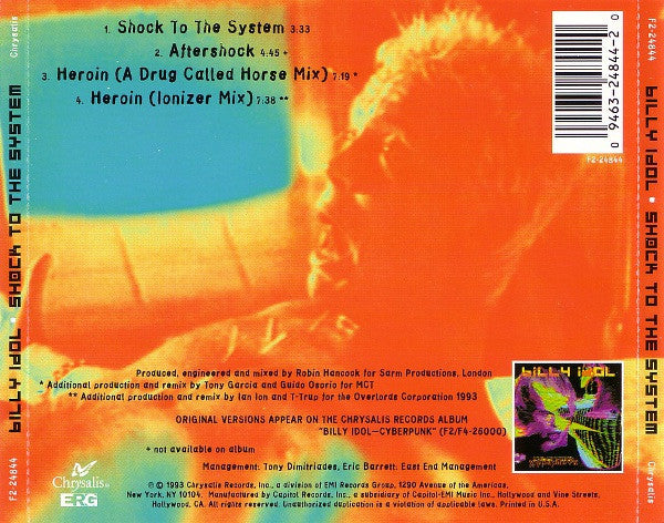 Billy Idol : Shock To The System (CD, Maxi)