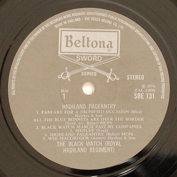 The Band Of The Black Watch : Highland Pageantry  (LP, Album)