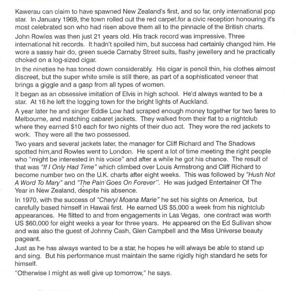 John Rowles : The John Rowles Hits Collection (CD, Comp)