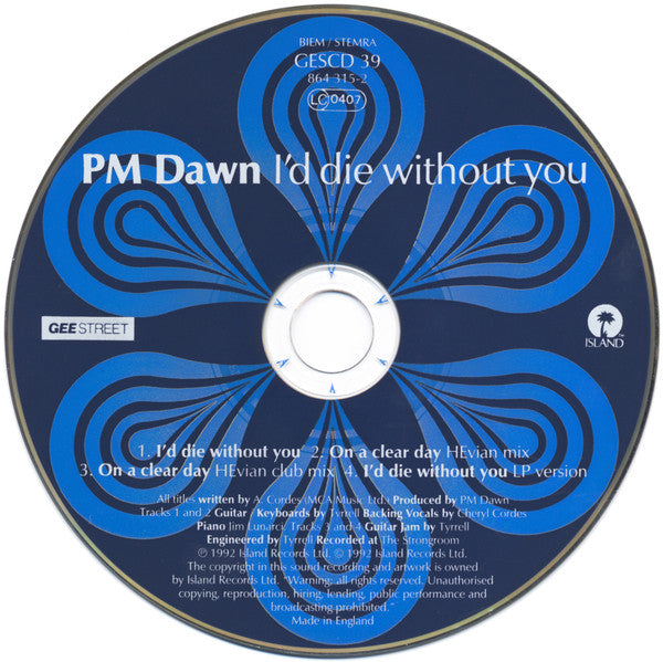 P.M. Dawn : I'd Die Without You (CD, Single)