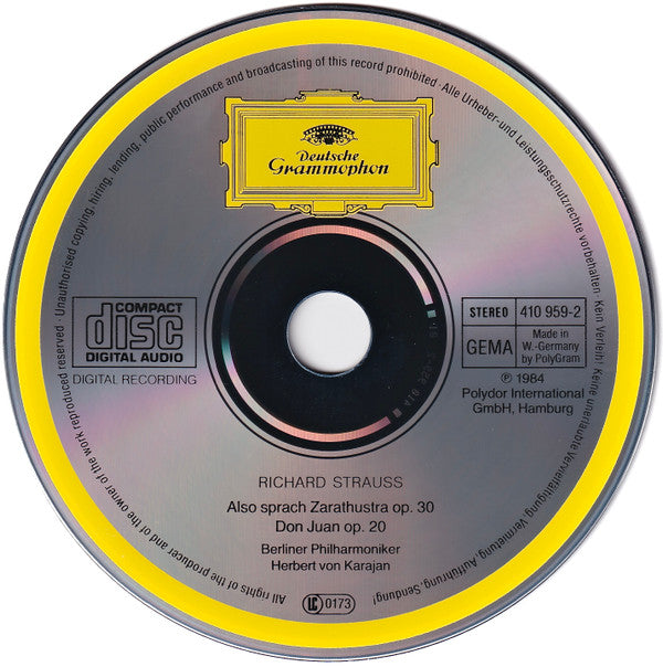 Richard Strauss : Berliner Philharmoniker / Herbert von Karajan : Also Sprach Zarathustra · Don Juan (CD, Album)