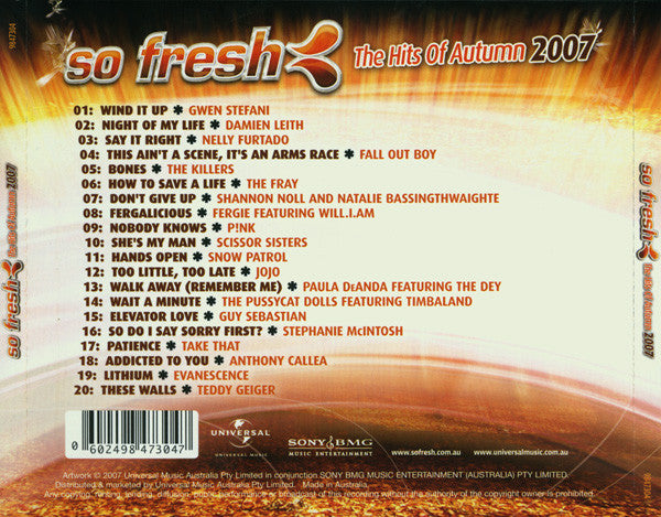 Various : So Fresh: The Hits Of Autumn 2007 (CD, Comp)