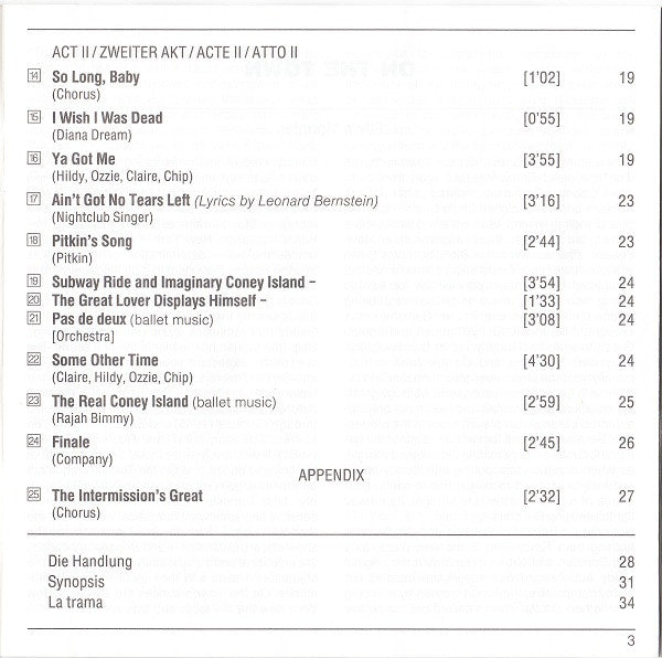 Leonard Bernstein, Betty Comden And Adolph Green, Jerome Robbins, Frederica von Stade • Thomas Hampson • Samuel Ramey • Cleo Laine • David Garrison • Kurt Ollmann • Evelyn Lear • Marie McLaughlin And Tyne Daly, London Symphony Orchestra, Michael Tilson Th : On The Town (CD, Album)